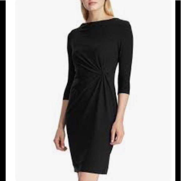Polo Ralph Lauren black Jersey gathered dress Sz 6 - Picture 1 of 5